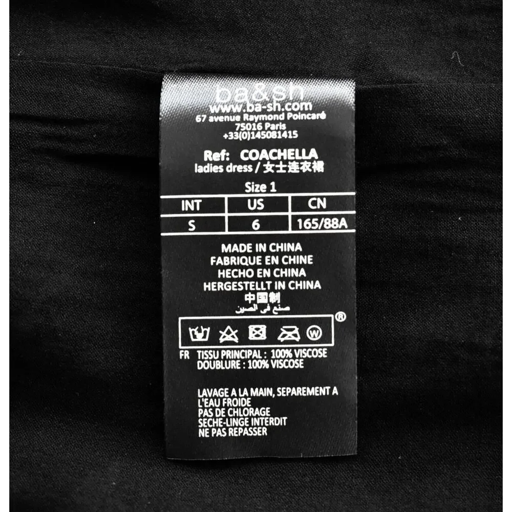 BA&SH Black & White Coachella Dress Size 1 US 6 - Picture 8 of 10